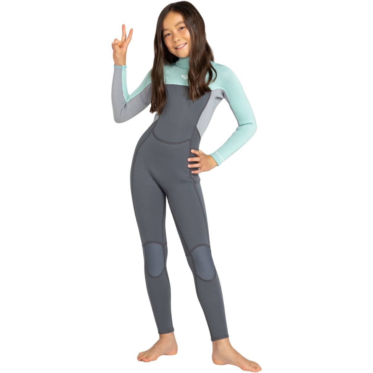 2025 Roxy Junior Prologue 3/2mm Back Zip Kombinezon ERGW103068 - Ice Green